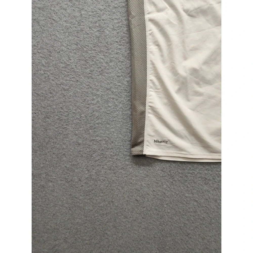 Nike Men Shirt Jersey L White Gray Bullis Bulldogs Lacrosse Compression Athletic